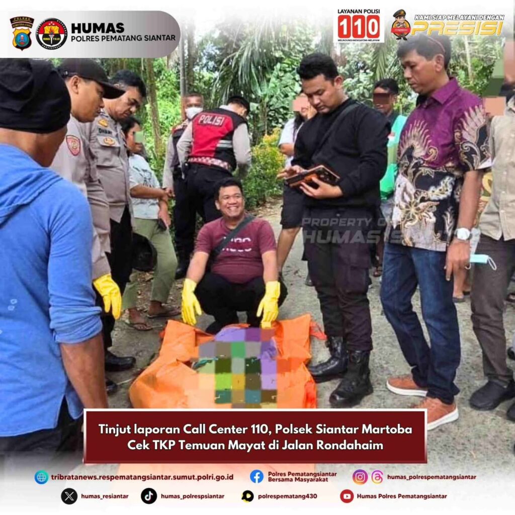Polsek Siantar Martoba Cek TKP Temuan Mayat di Jalan Rondahaim