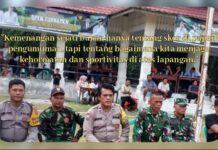 Jaga Sportivitas, Personel Polsek Sosa Amankan Open Turnamen Sepak Bola Pasar Ujung Batu