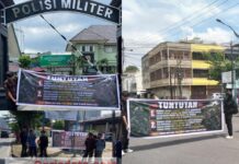 Aliansi Mahasiswa Pemuda Sumatera Utara Berkah Gelar Aksi di Depan Pomdam I/BB, Soroti Dugaan Keterlibatan Oknum TNI Kodam dalam Aktivitas PETI di Madina