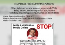 PENGUMUMAN PENTING: Media Garisdata.com Cabut Keanggotaan Syahreza Nasution