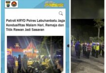 Polres Labuhanbatu Melaksanakan Patroli KRYD Di Titik Titik Rawan, Antisipasi Kamtibmas