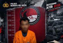 POLRES MADINA AMANKAN PRIA DI SIABU, BARANG BUKTI DIDUGA SABU TURUT DIAMANKAN