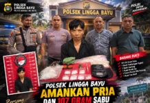 Polsek Lingga Bayu Amankan Pria, 107,22 Gram Sabu Ditemukan di Simpang Durian