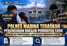 Polres Madina Tegaskan Penanganan Dugaan Perbuatan Cabul Terhadap Anak Berjalan Sesuai Prosedur Hukum