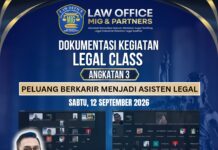 LAW OFFICE MIG AND PARTNERS GELAR LEGAL CLASS ANGKATAN KE-3 DORONG ASOSIATE LEGAL HADIR PROFESIONAL DALAM PENDAMPINGAN HUKUM